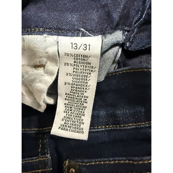 Celebrity Pink Jeans Womens 13/31 Blue distressed Raw Hem Stretch Dark Wash - Picture 10 of 10